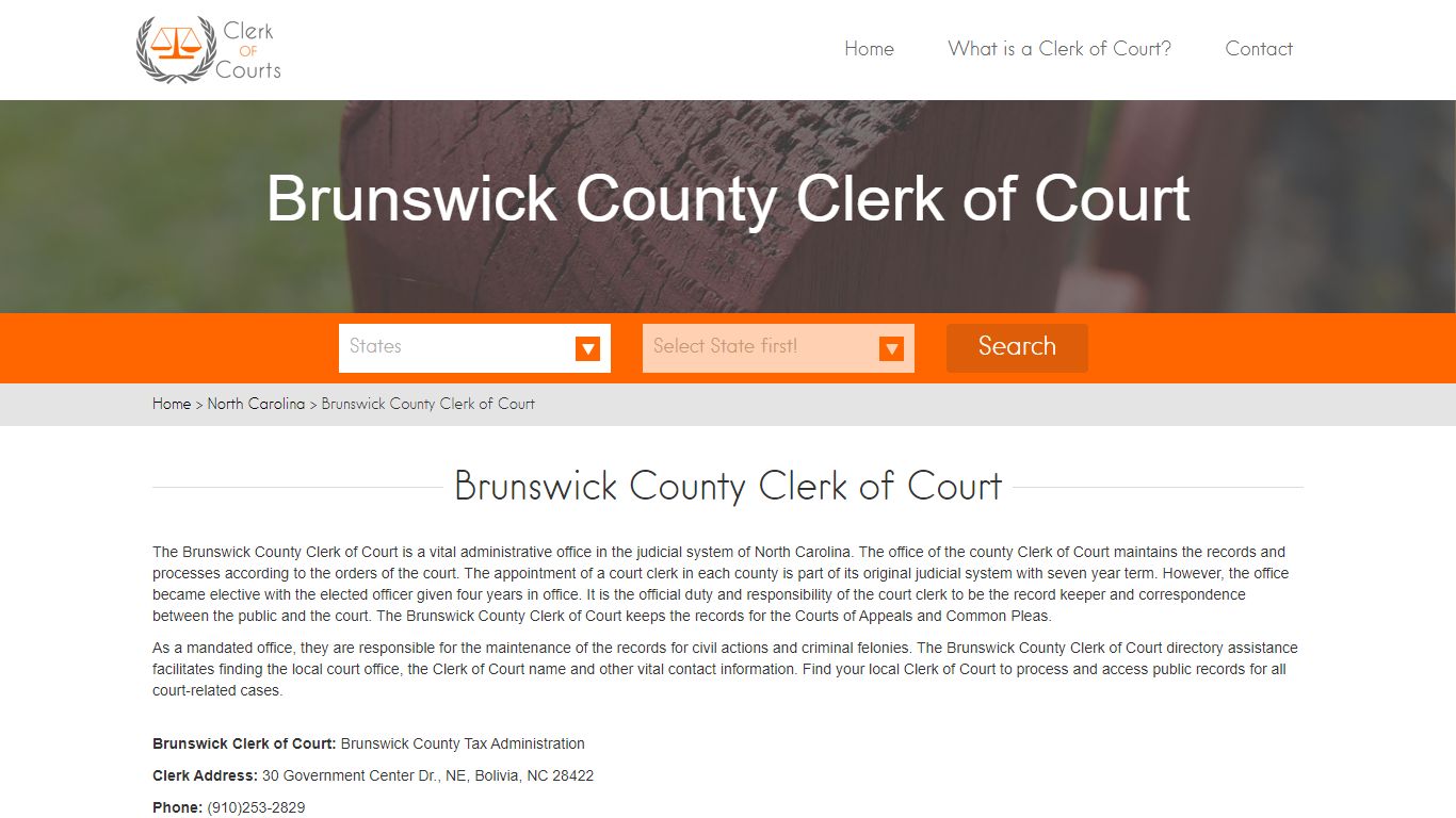 Find Your Brunswick County Clerk of Courts in NC - clerk-of-courts.com